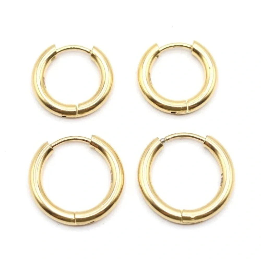 Gold Filled Waterproof Hoop Earrings No Tarnish NWOT